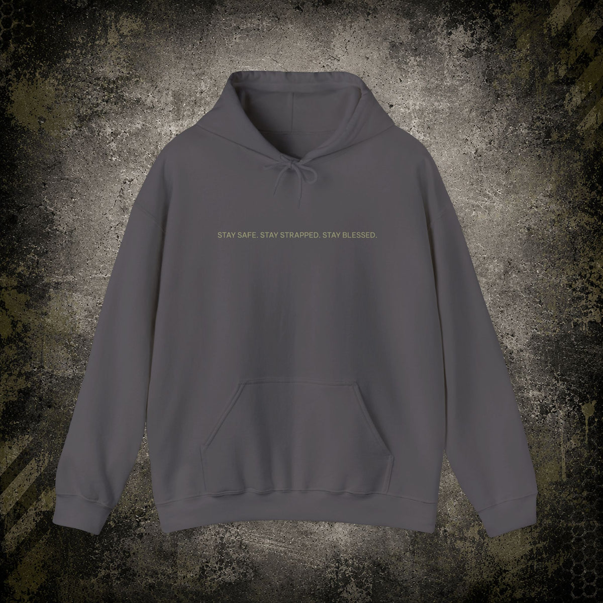 Big Bearded Warrior Hoodie  "Stay Safe, Stay Strapped, Stay Blessed" Tactical Skull Pullover