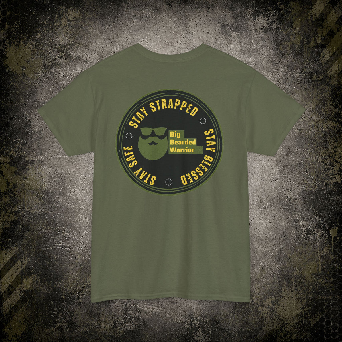 Stay Strapped T‑Shirt — Big Bearded Warrior