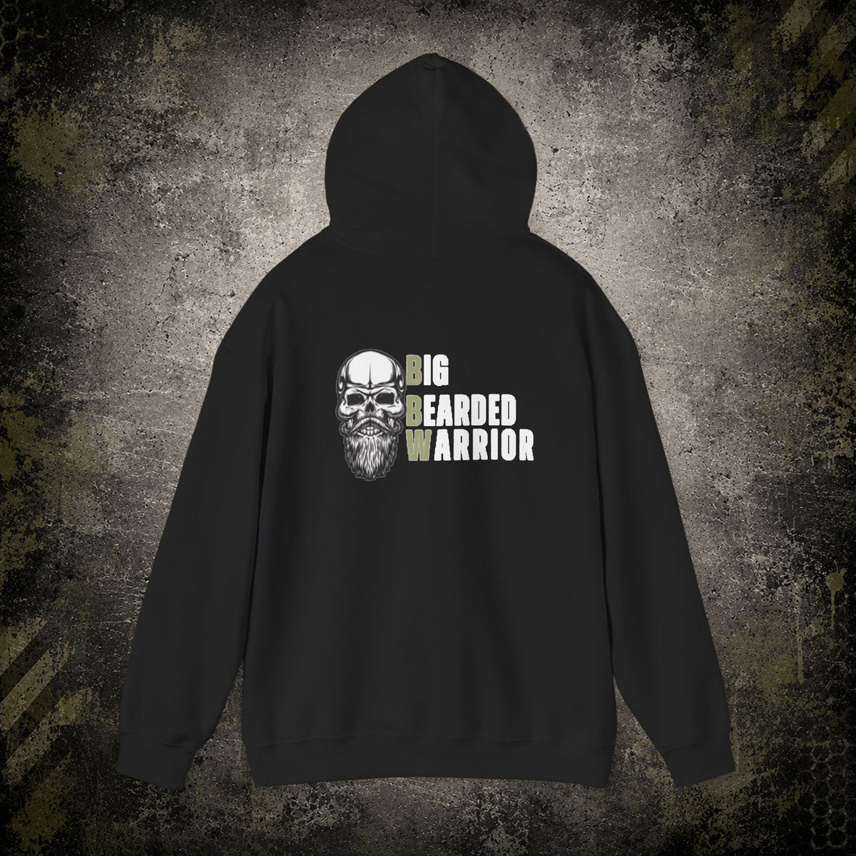 Big Bearded Warrior Hoodie  "Stay Safe, Stay Strapped, Stay Blessed" Tactical Skull Pullover