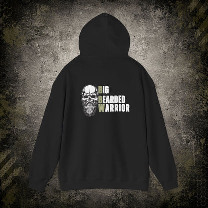 Big Bearded Warrior Hoodie  "Stay Safe, Stay Strapped, Stay Blessed" Tactical Skull Pullover
