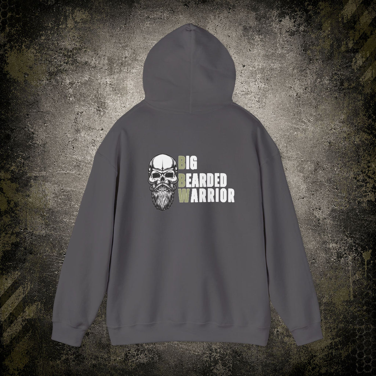 Big Bearded Warrior Hoodie  "Stay Safe, Stay Strapped, Stay Blessed" Tactical Skull Pullover