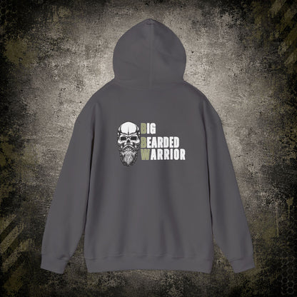 Big Bearded Warrior Hoodie  "Stay Safe, Stay Strapped, Stay Blessed" Tactical Skull Pullover
