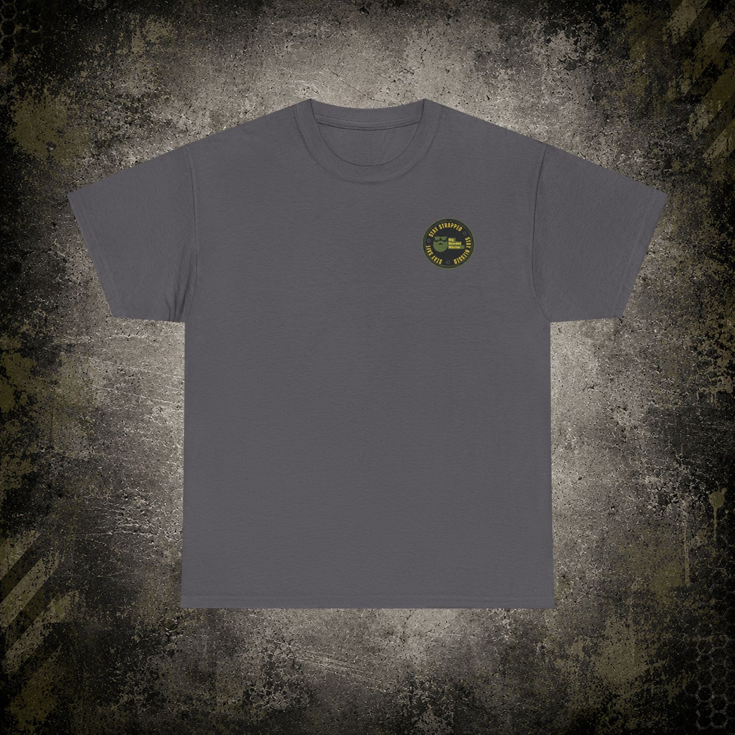 Stay Strapped T‑Shirt — Big Bearded Warrior