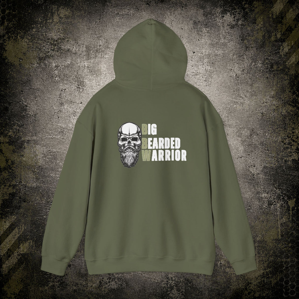 Big Bearded Warrior Hoodie  "Stay Safe, Stay Strapped, Stay Blessed" Tactical Skull Pullover