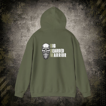 Big Bearded Warrior Hoodie  "Stay Safe, Stay Strapped, Stay Blessed" Tactical Skull Pullover