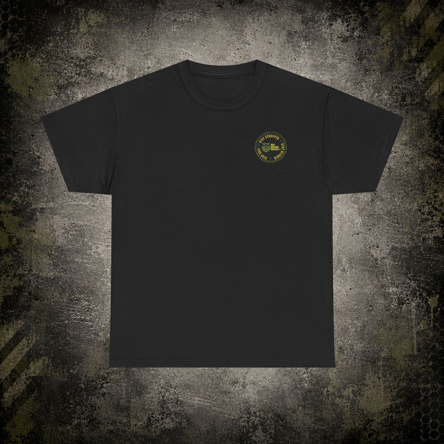 Stay Strapped T‑Shirt — Big Bearded Warrior