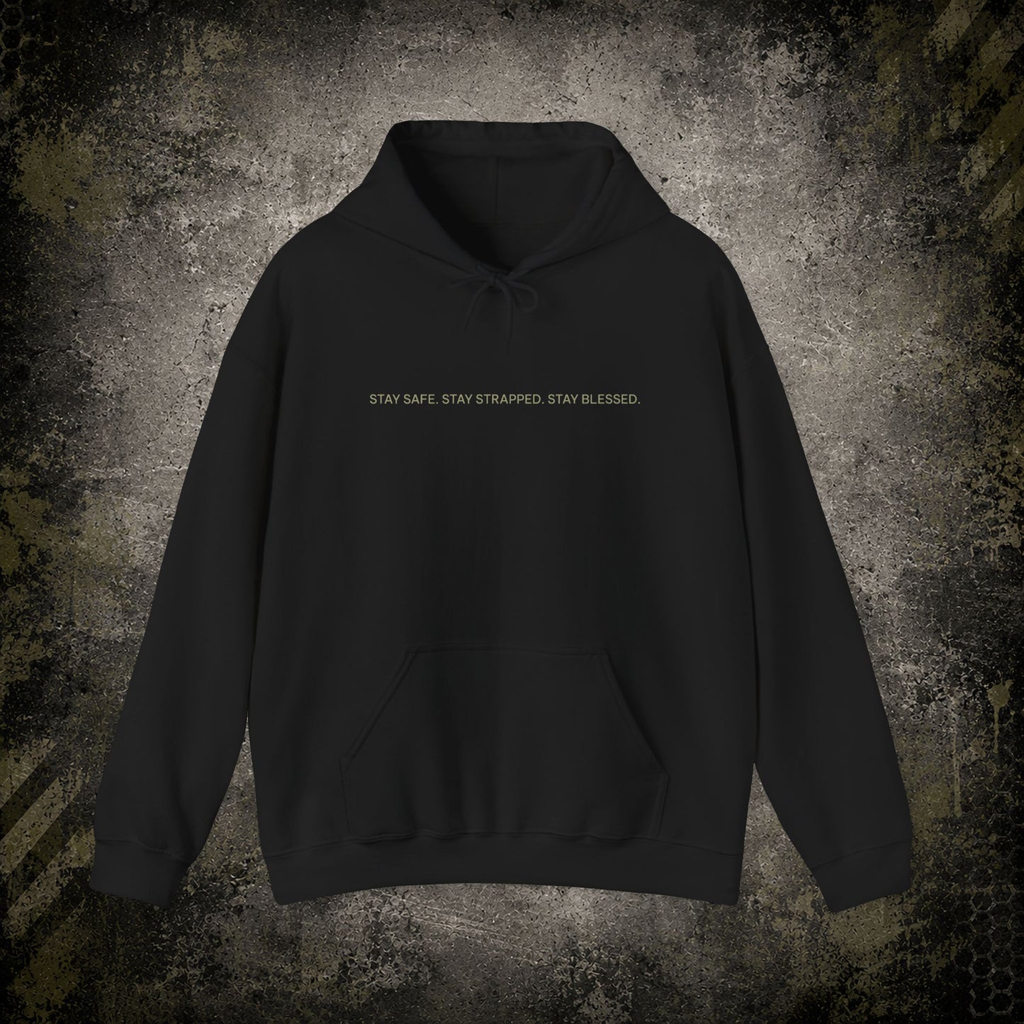 Big Bearded Warrior Hoodie  "Stay Safe, Stay Strapped, Stay Blessed" Tactical Skull Pullover