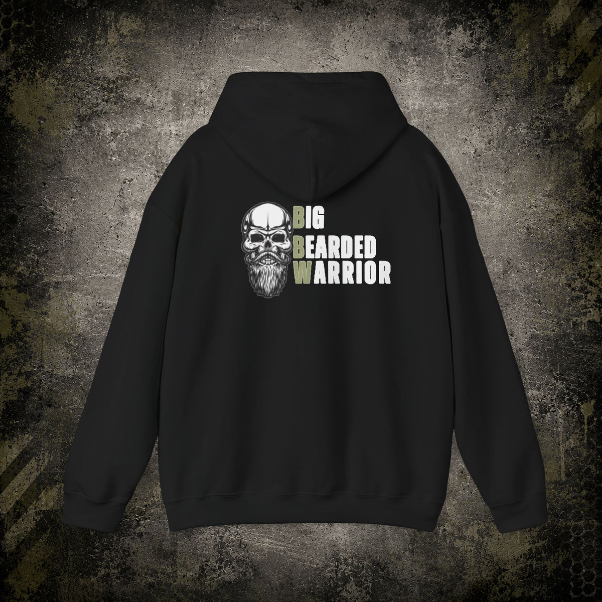 Big Bearded Warrior Hoodie  "Stay Safe, Stay Strapped, Stay Blessed" Tactical Skull Pullover