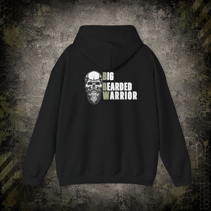 Big Bearded Warrior Hoodie  "Stay Safe, Stay Strapped, Stay Blessed" Tactical Skull Pullover
