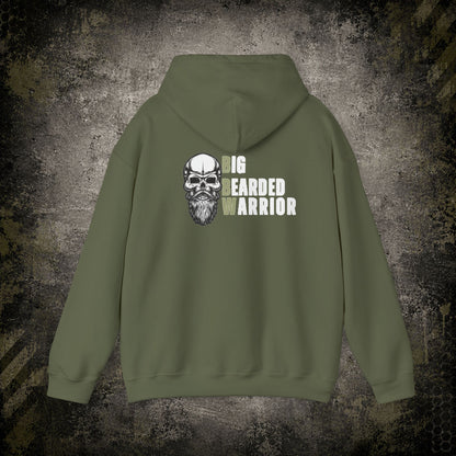 Big Bearded Warrior Hoodie  "Stay Safe, Stay Strapped, Stay Blessed" Tactical Skull Pullover