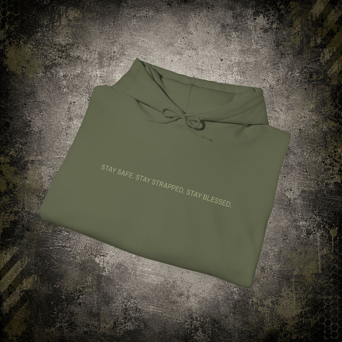 Big Bearded Warrior Hoodie  "Stay Safe, Stay Strapped, Stay Blessed" Tactical Skull Pullover