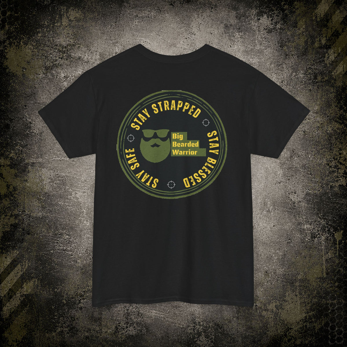 Stay Strapped T‑Shirt — Big Bearded Warrior